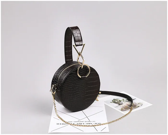 TOYOOSKY, известный бренд, женские сумки, круговой стиль, Аллигатор, кожа, женские сумки через плечо, высокое качество, круглая сумка-мессенджер - Цвет: Coffee