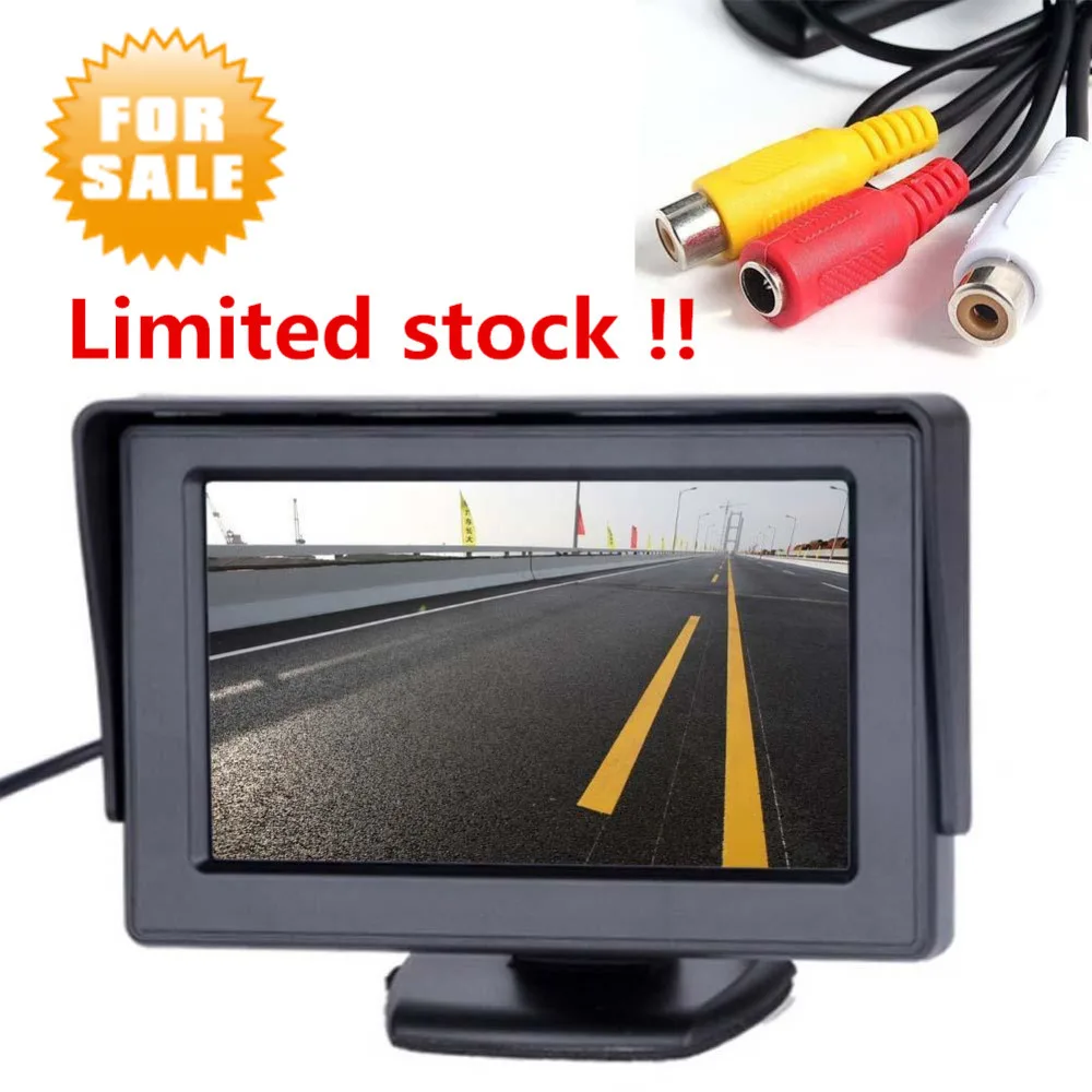 Original Car LCD Monitor 4.3" Foldable Color LCD Monitor Car Reverse