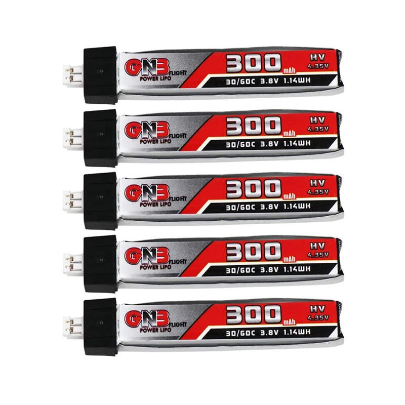 

5PCS GAONENG 300mAh 3.8V 30C/60C LiHV Lipo Battery PH2.0 Plug for UK65 US65 Blade Inductrix BetaFPV 65S URUAV UR65 RC FPV Drone
