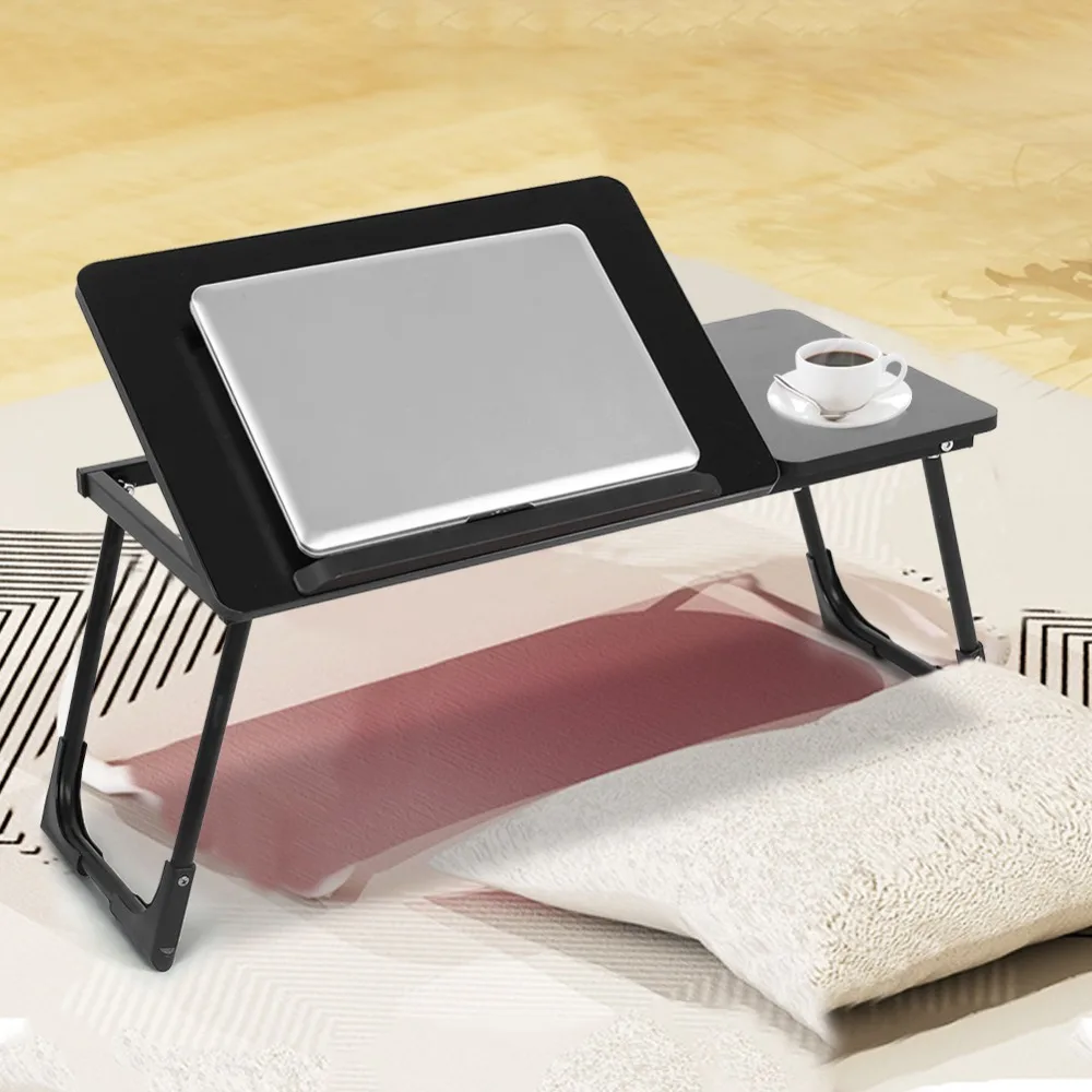 

Foldable Wooden Laptop Desk Table Adjustable Breakfast Bed Serving Tray.