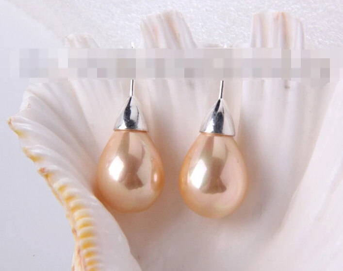 

hot sell new - 1604 drip gold south sea shell pearl dangle earrings