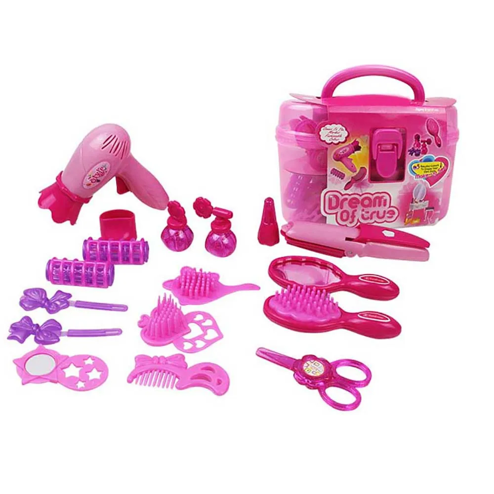 Pretend Toys Set Girl Simulation Toy Children Makeup Hairdressing Children's Toys Portable Suitcase Education Playing