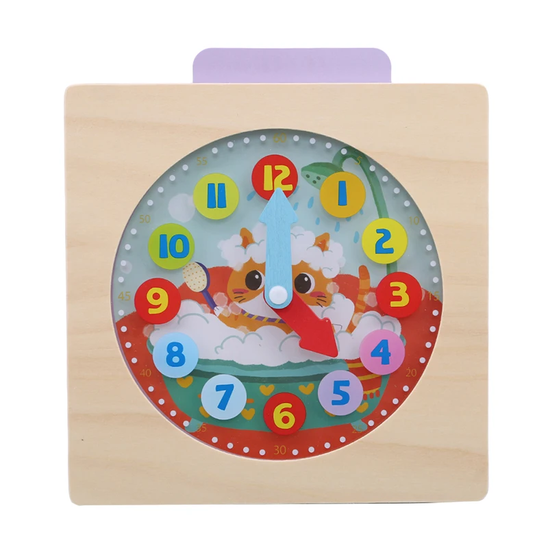 Цифровые деревянные часы для детей ясельного возраста, раннее образование, Когнитивная развивающая игрушка для детей от 3 до 6 лет