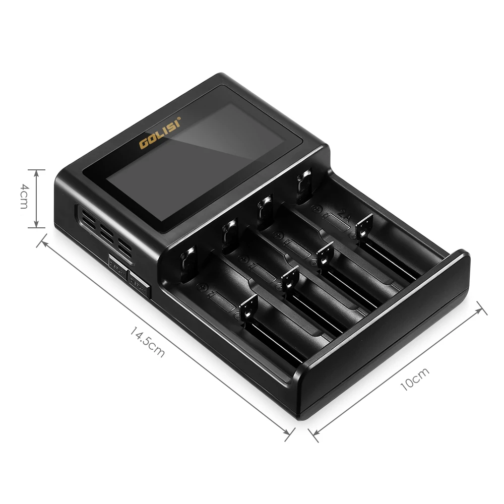 GOLISI S4 2.0A Intelligent LCD 18650 Battery Charger for Li-ion Ni-MH Ni-Cd Ni-md 26650 20700 AA AAA Rechargeable Batteries GOLISI S4 2.0A Intelligent LCD 18650 Battery Charger for Li-ion Ni-MH Ni-Cd Ni-md 26650 20700 AA AAA Rechargeable Batteries