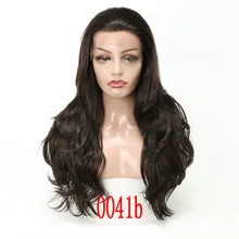 MERISI волос Синтетический синтетический парик фронта шнурка коричневый длинный волнистый Омбре, термоустойчивый волос Средний размер парики для женщин ежедневно