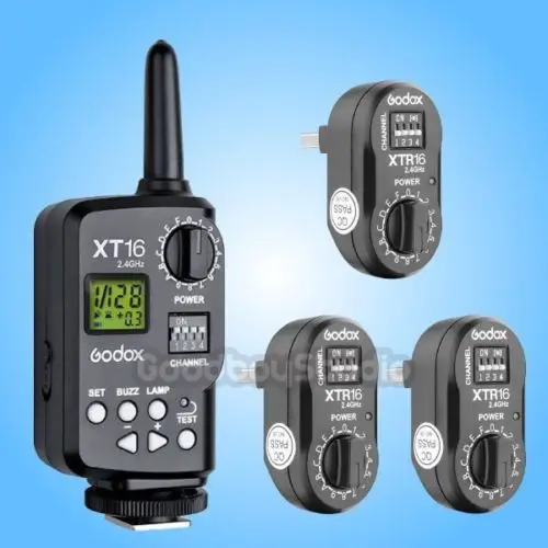 

Godox XT-16 XT16 2.4G Wireless Remote Control Strobe Flash Trigger + 3X Receiver