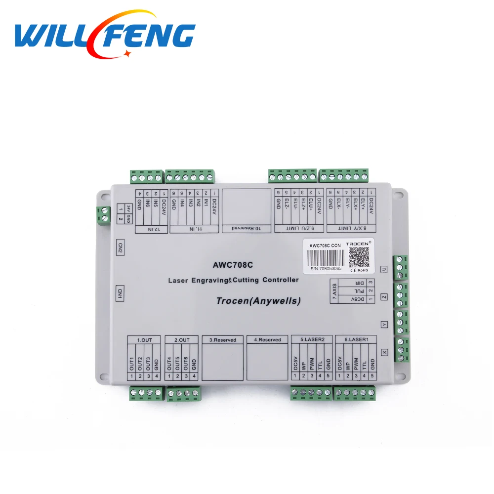 Лазерный контроллер Will Feng Trocen Awc708c Lite Co2 система контроля для лазерной