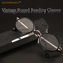Nomanov = redondo vintage retro multi-revestido lente aro completo liga de luxo masculino feminino óculos de leitura + 0.75 + 1 + 1.25 + 1.5 + 1.75 + 2to + 4