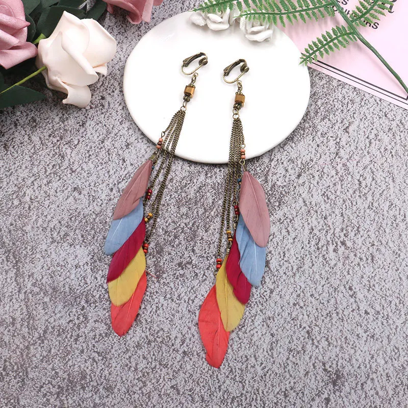 Unique Exaggerated Feather Earring Fashion Handmade Earring For Women Personalized Jewel ET62 (1)
