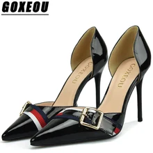 

GOXEOU Womens Pumps Plus Size 34-46 Summer Women High Heel Shoes Woman Brand Pointed Toe Spike Female High Heels Sexy Elegant