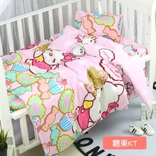 Новое поступление, постельное белье для новорожденных малышей с героями мультфильмов, комплект для девочек и мальчиков, детские постельные принадлежности для кроватки, детское одеяло, одеяло, простыня/Подушка, с наполнителем