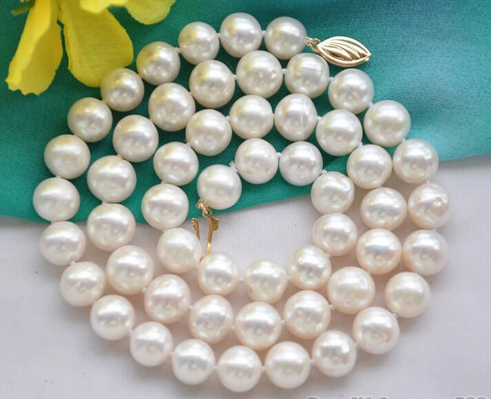 

FREE shipping>>>>z6038 10mm ROUND white Freshwater cultured PEARL NECKLACE 18inch new