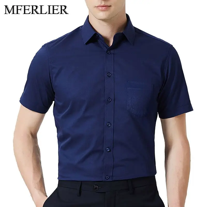 MFERLIER мужская летняя рубашка Большие размеры 5XL 6XL 7XL 8XL 9XL 10XL 11XL 12XL бюст 165 см с коротким рукавом, мужская рубашка, 5 видов цветов