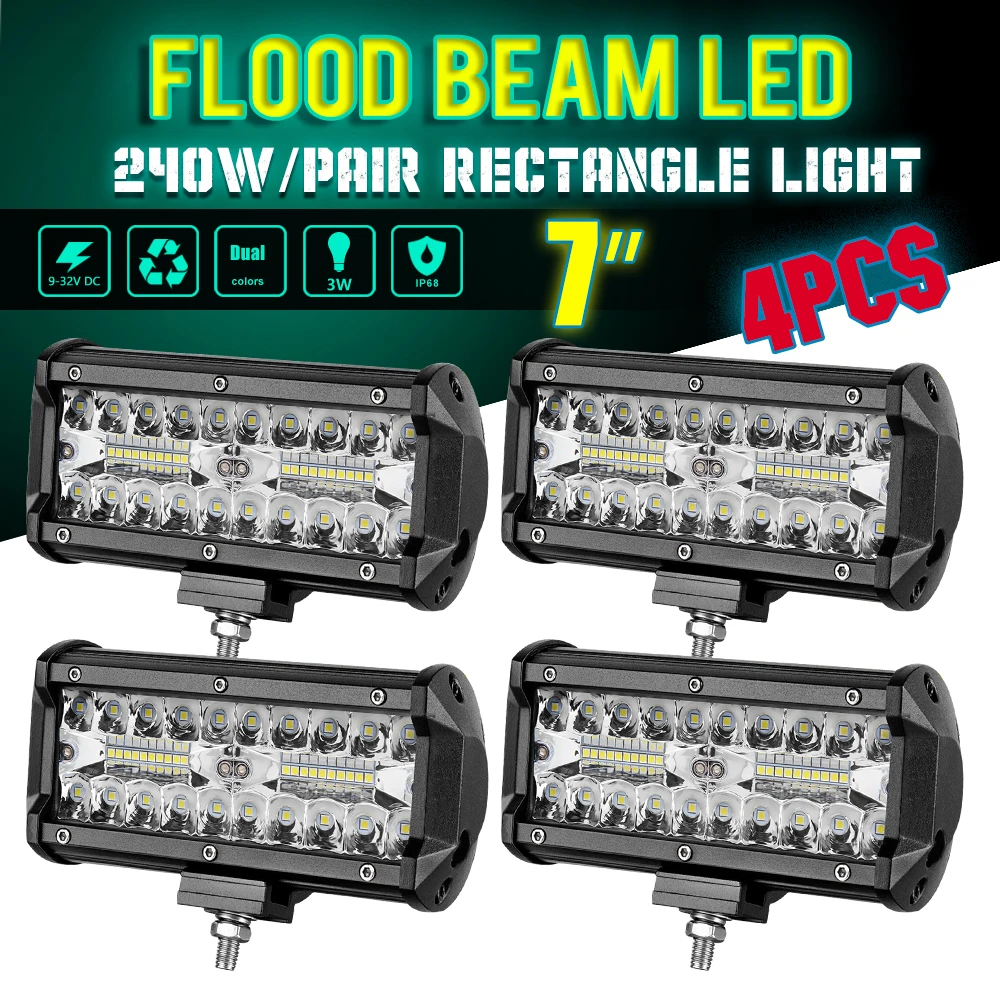 

CO LIGHT 7inch 120W Led Light Bar Spot Flood Combo Beam Led Work Light 12V 24V for Driving Offroad Car Tractor Truck 4x4 SUV ATV