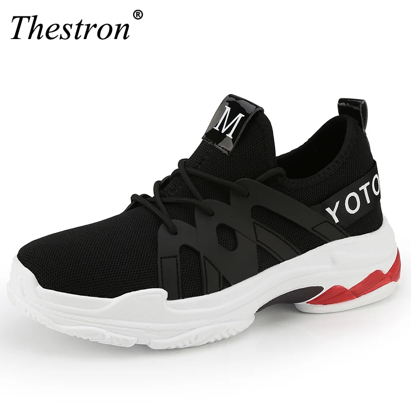 

Man Running Shoes Black White Red Walking Shoes Rubber Bottom Sneakers Male Anti-slip Brand Sport Footwear Mens Lace Up Sneakers