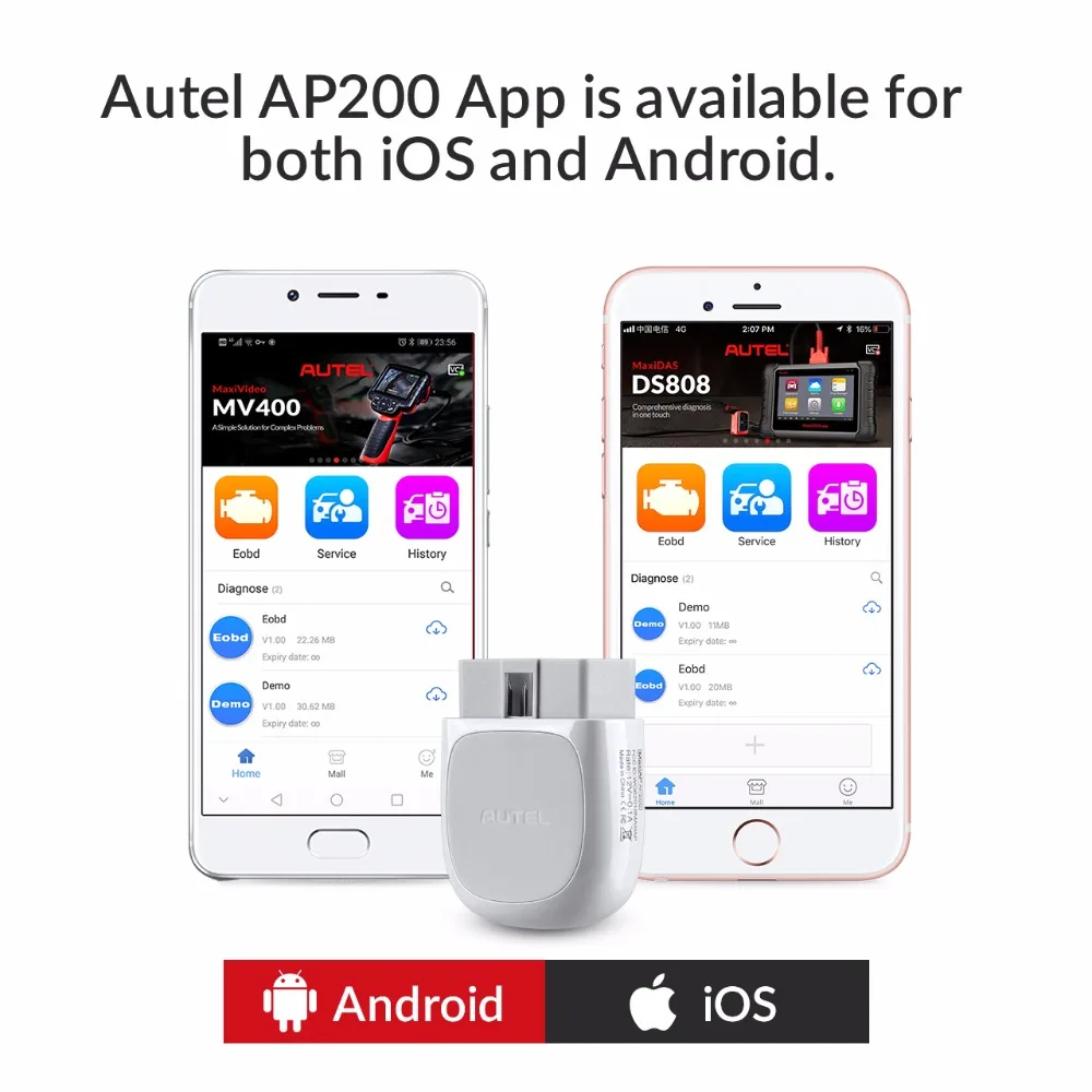 Autel AP200 بلوتوث OBD2 ماسحة رمز قارئ مع كامل أنظمة التشخيص AutoVIN TPMS IMMO خدمة للأسرة DIYers PK MX808