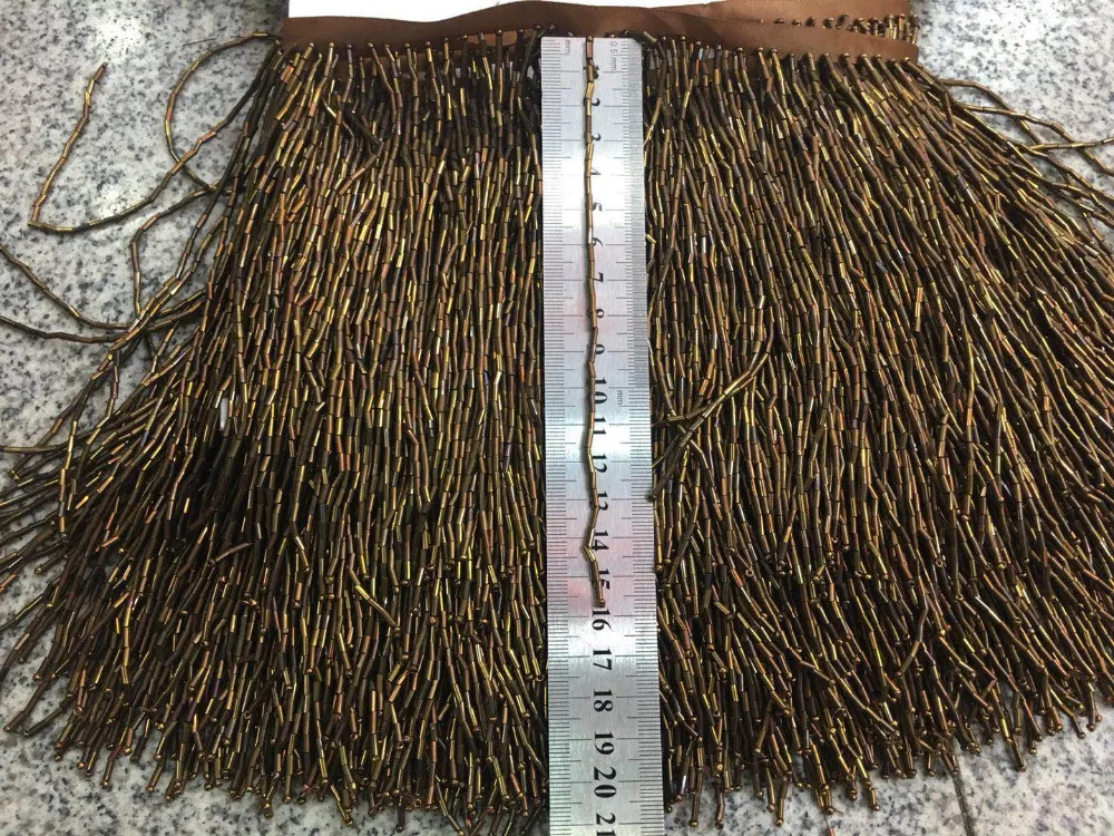 cheap stock tassel lace stock 5 yards bag ym337# 15cm coffee has excellent quality for sawing dress Free shipping fringe trim