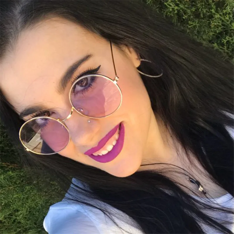 

2019 New Round Sunglasses Women Fashion Vintage Oculos Ocean Lens Sun Glasses UV400 Transparent Lunette De Soleil Femme