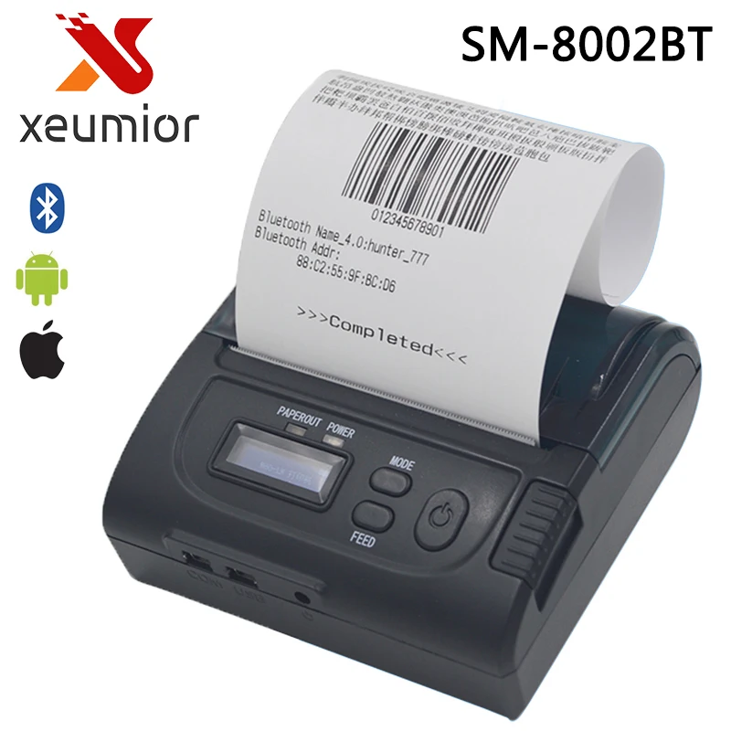 Free SDK 80mm Mini Bluetooth Printer Mobile Portable Printer Android Bluetooth Printer Mini Thermal Receipt Printer