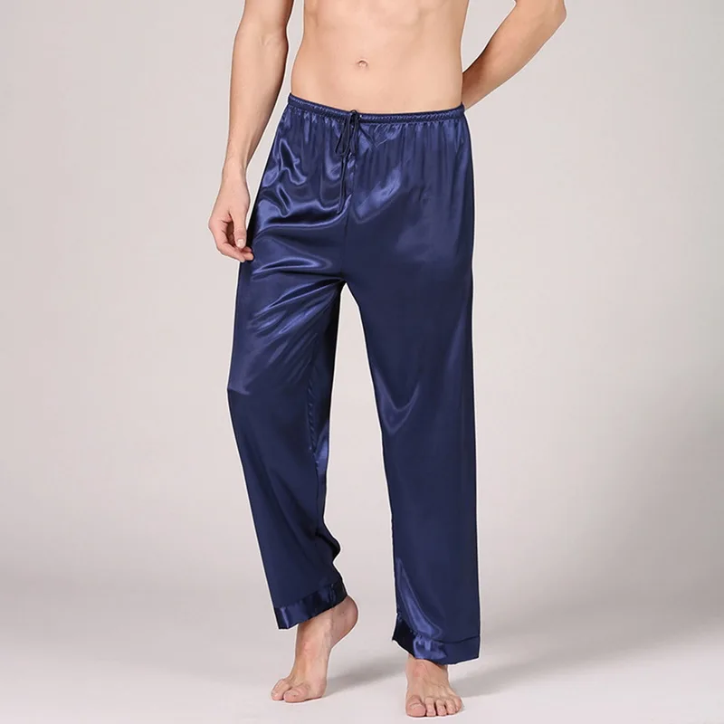 

Oeak Men's Fashion Solid Color Loose Slim Fit Satin Pajama Pants New Comfortable Breathable Soft Casual Pants