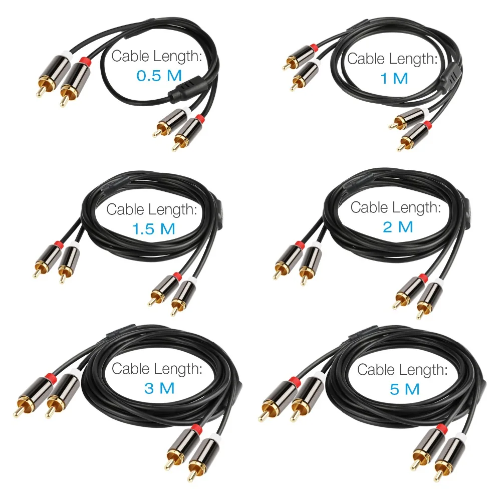 6-JCKEL-Audio-Cable-2-RCA-to-2-RCA-Wire-Male-to-Male-Gold-Plated-3-5