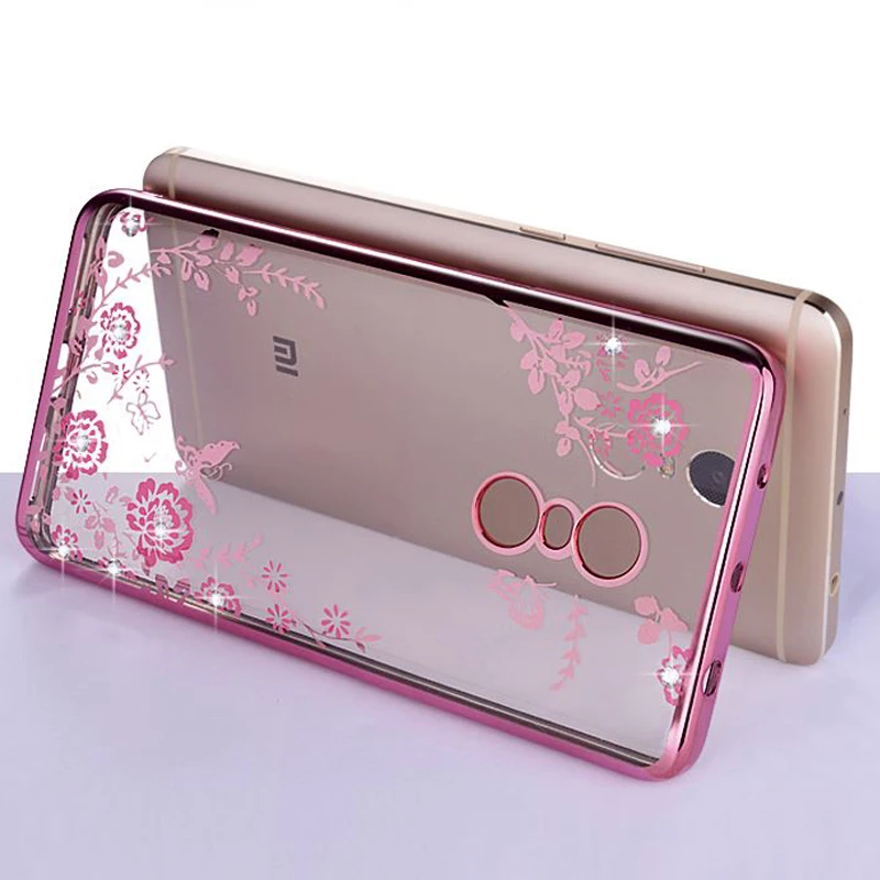

YonLinTan luxury coque,cover,case For xiaomi redmi note 4 note4 pro transparent phone cases back Soft silicone silicon flower