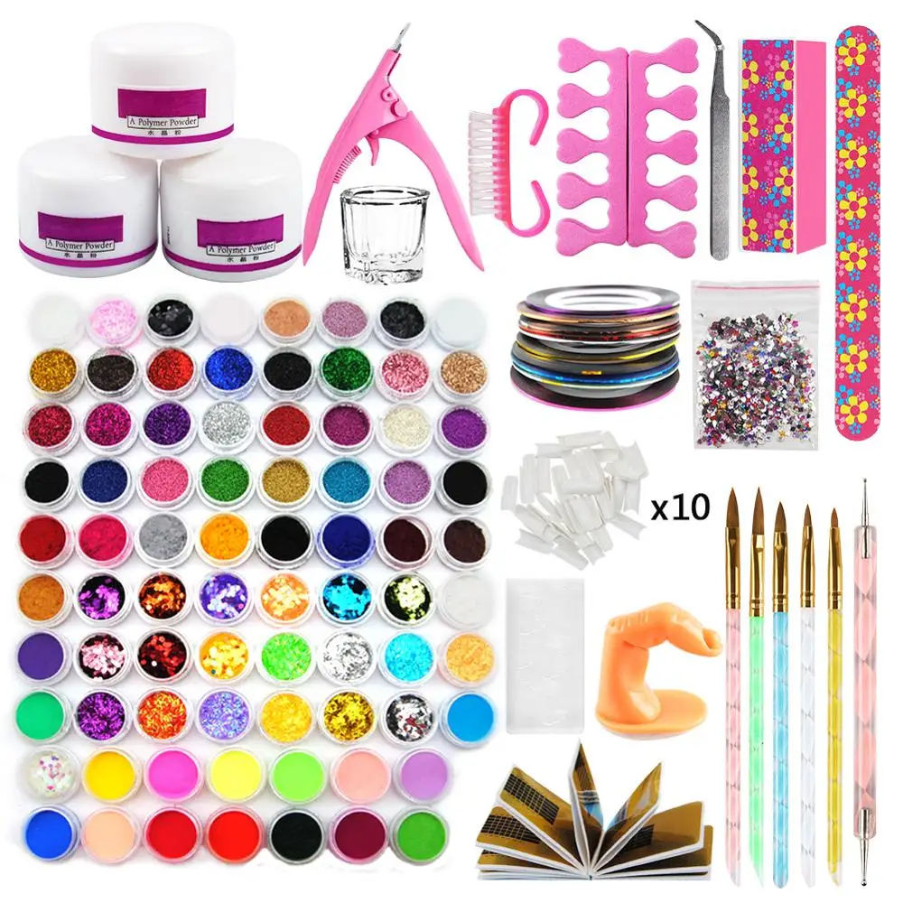 78PCS Nail Glitter Mixed Nail Art Powder UV Gel Kit ...