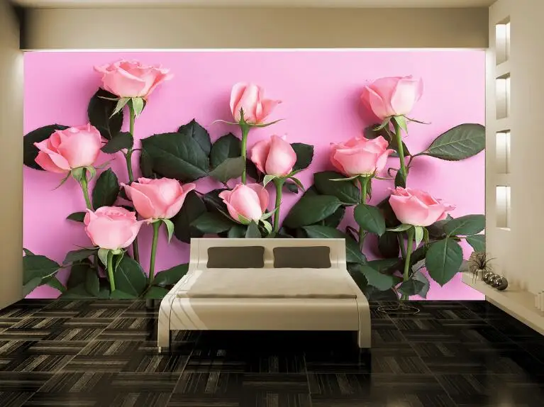 Beibehang 3D обои современный простой ТВ фон розовая роза гостиная спальня фон Фреска фото обои для стен 3 d