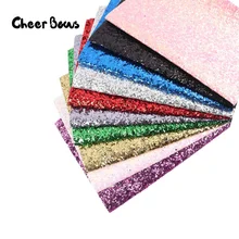 Блестящая кожаная ткань Блестящие Блестки Лоскутная Ткань для поделок бант для волос аксессуары ткань ручной работы Лоскутные материалы 22*30 см