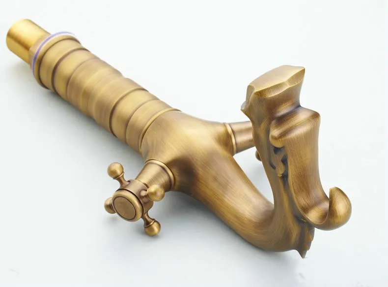  Fashion Style Bathroom Dragon Mixer Taps Antique Brass Finished Bathroom Basin Dual Holder Faucet C