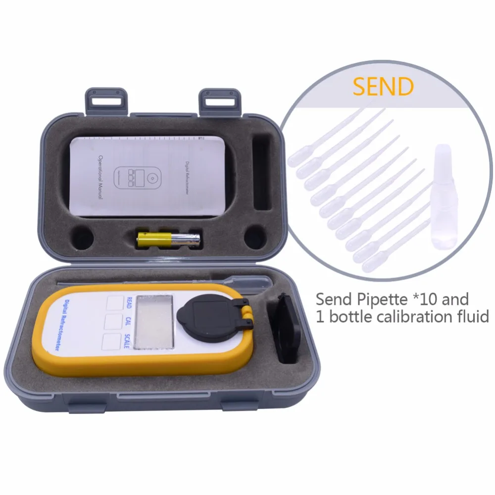  Portable digital Honey refractometer Brix Refractive Index Refractometer 0-90% Brix high quality ha