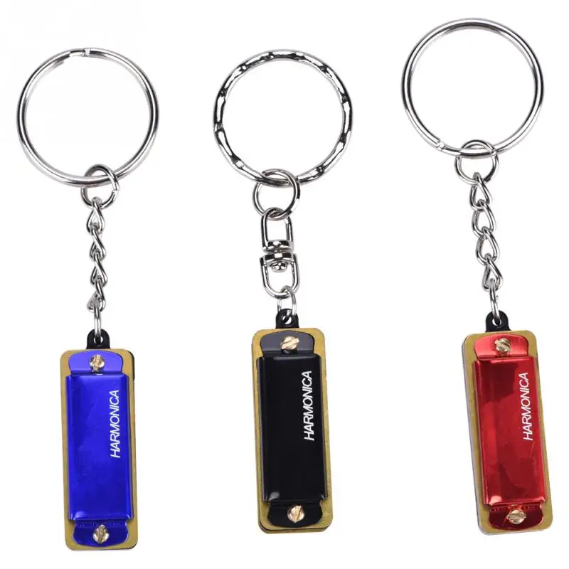 Mini Harmonica Portable 4 Hole 8 Tone Keychain Type Harmonica Keychain ...