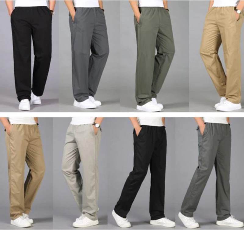 Новые тонкие повседневные брюки мужские XL комбинезоны мужские большие размеры свободные брюки мужские