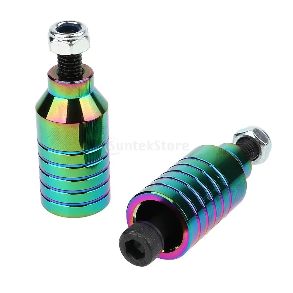 2pcs Stunt Scooter Pegs Set with Hardened Axle Bolts Hardware Electric Scooter Pegs Scooter Accessories