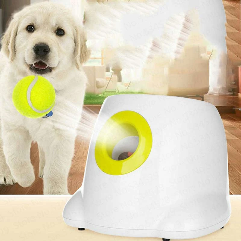Cheapest  Dog pet toys Tennis Launcher Automatic throwing  machine pet Ball throw device 3/6/9m Section emission with 3 balls