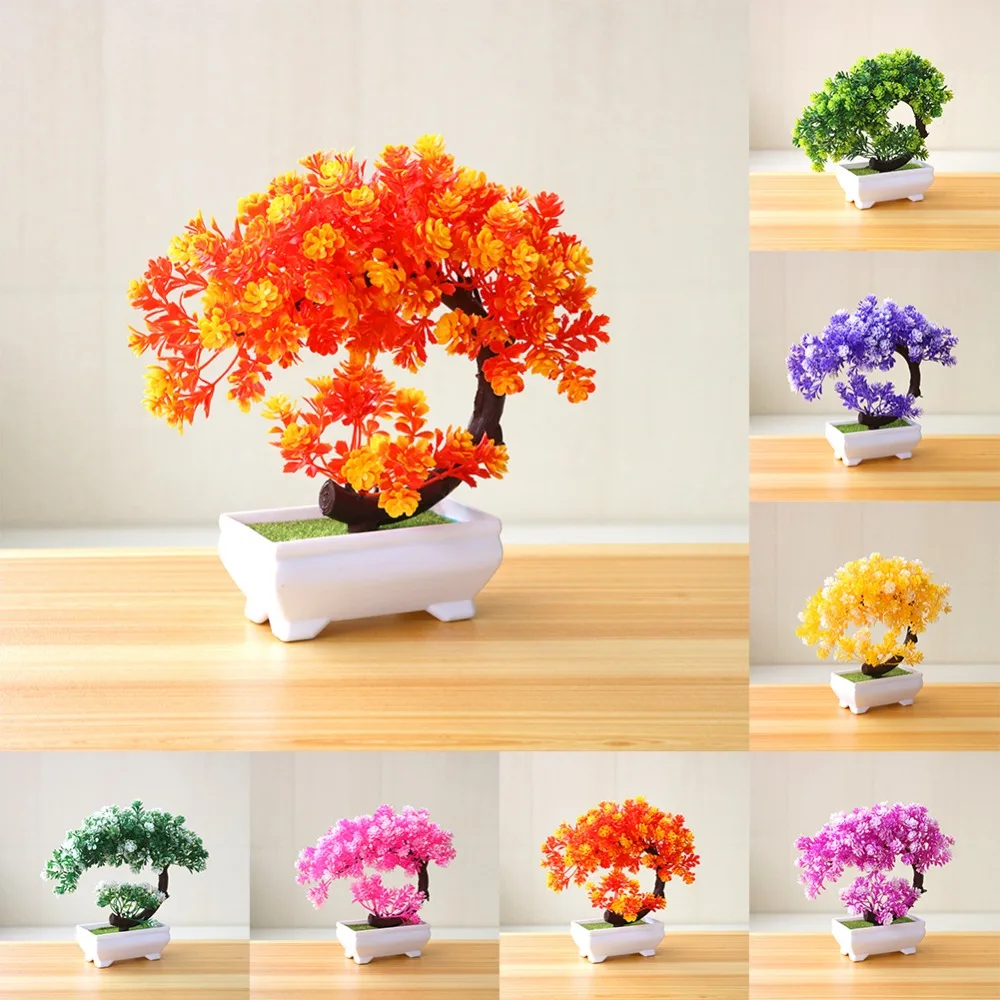 

NEW Artificial Plants Bonsai Small Tree Pot Plants Fake Flowers Potted Ornaments For Home Office Decoration Hotel Garden Decor