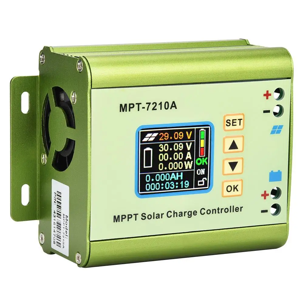 MPT 7210A Контроллер заряда панели солнечных батарей с ЖК дисплеем из алюминиевого