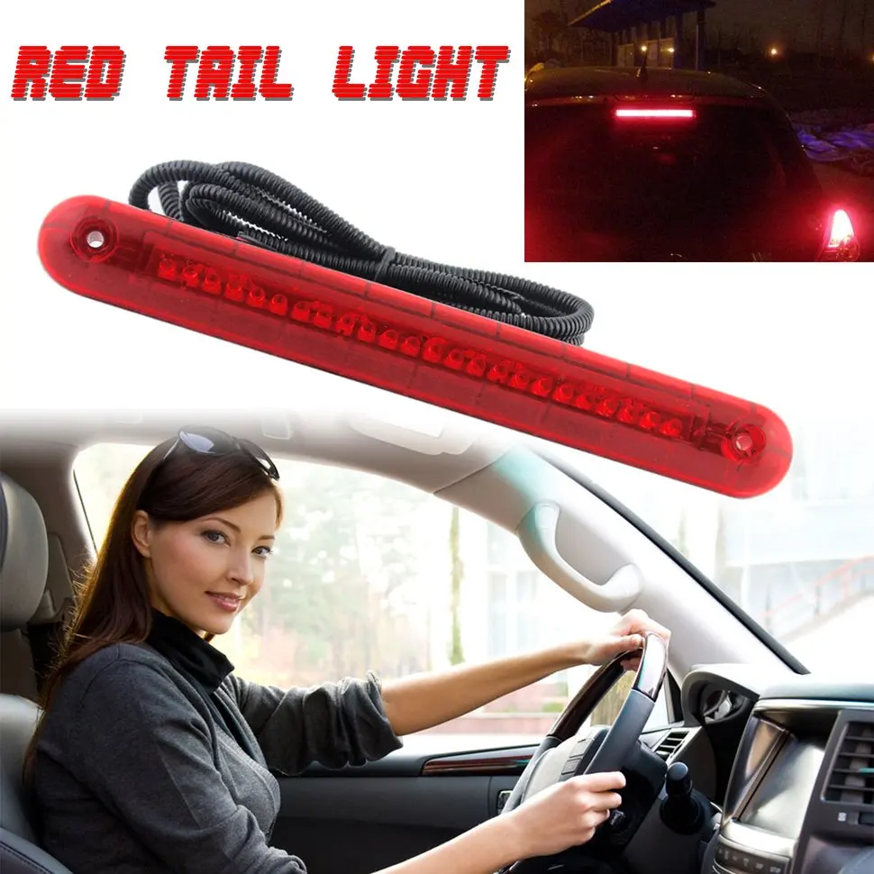 

10pcs Car Rear Windscreen High Mount Third Stop Lamp 24 LED Red Tail Auto Light