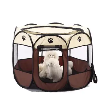 

Portable Folding Pet Tent Dog House Cage Dog Cat Tent Playpen Puppy Kennel Easy Operation Octagonal Fence Outdoor Supplies