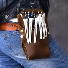 Мужская Crazy Horse кожаная сумка для волос для домашних животных, ножницы, сумка через плечо, поясная сумка на петельках, сумка на плечо