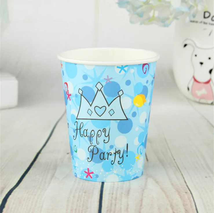 FANLUS Creative Princess Friendship Birthday Party Paper Cups Disposable Tableware (6pcs), Multi Color Party Supplies (9)