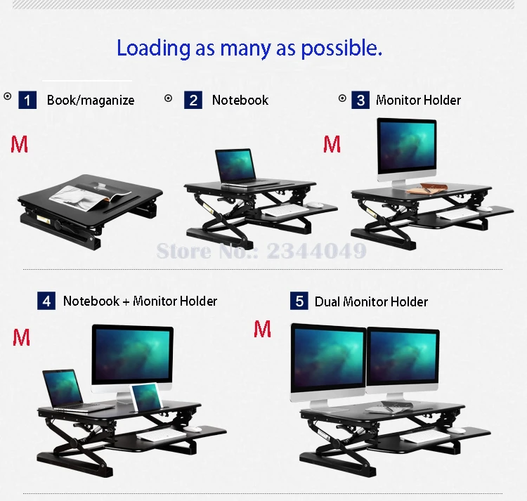 Loctek M1 EasyUp Регулируемая по высоте сидячая стойка стол стояк складной ноутбук стол ноутбук/стойка-держатель для монитора с клавиатурой лоток