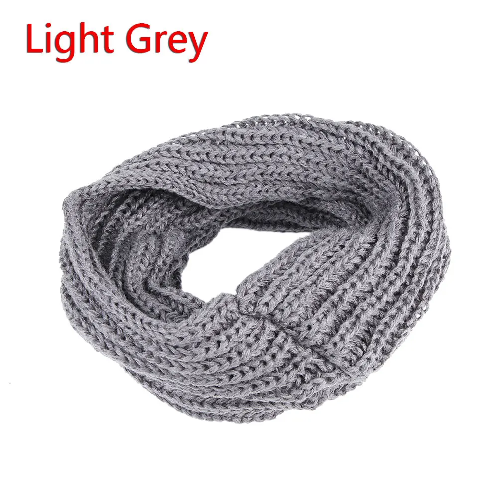B-light grey 1 шт., Зимний теплый шарф-хомут, Круглый вязаный шарф для женщин и девочек, вязаный шерстяной шарф с круглым вырезом, Одноцветный шарф-снуд Infinit - Цвет: B-light grey