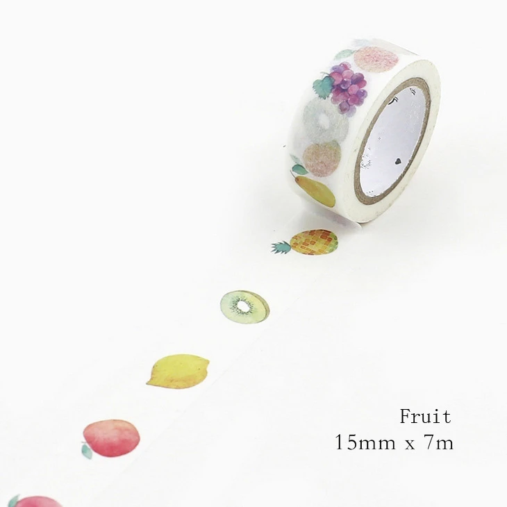 Серия узоров, Японская Бумага васи, Маскирующие декоративные ленты, клейкая лента васи, личный дневник, фотоальбом, инструмент для творчества, подарки - Цвет: Fruit