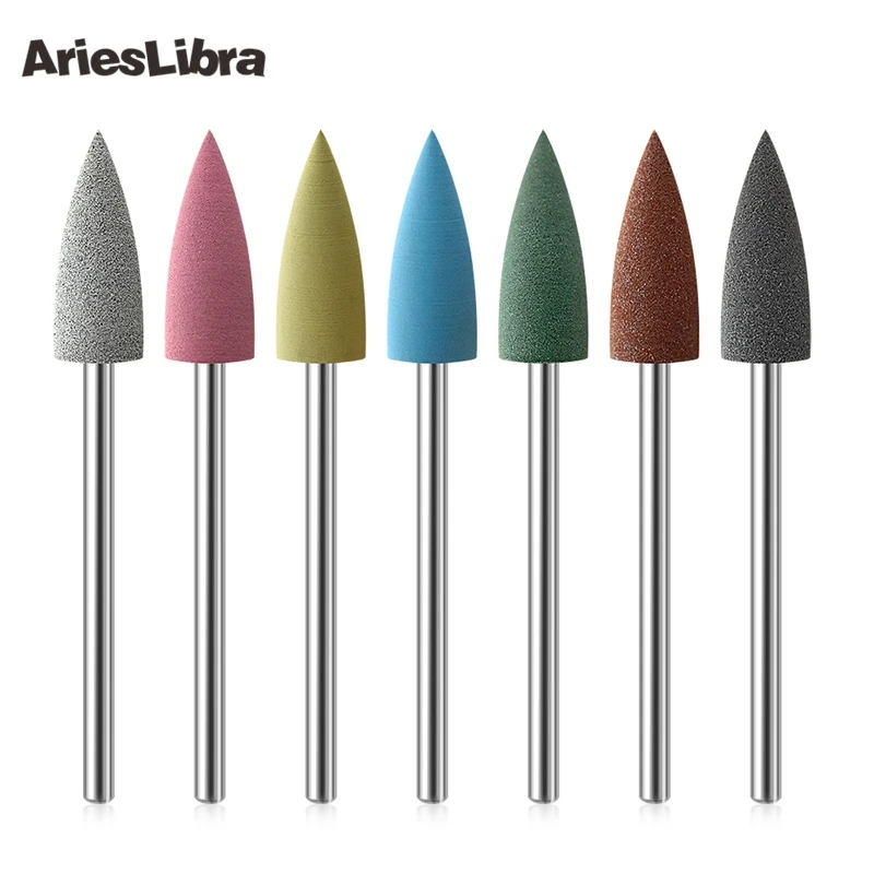 

AriesLibra Electric Nail Drills Bit Rubber Silicon Material Small Pointed Head Nail Buffer Manicure Nail Art Accessories File