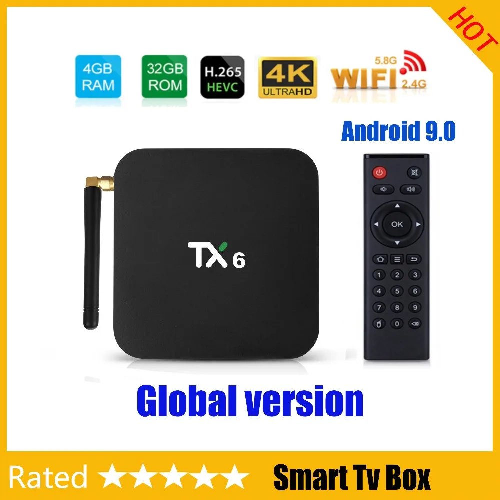 

Android 9.0 TV Box TX6 4GB RAM 64GB 5.8G Wifi Allwinner H6 Quad Core USD3.0 BT4.2 4K Google Player Youtube Tanix Set Top Box TX6