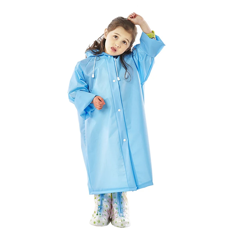Детский плащ EVA безвкусные плащи практичный портфель детский дождевик для кемпинга походная непромокаемая одежда - Цвет: Синий