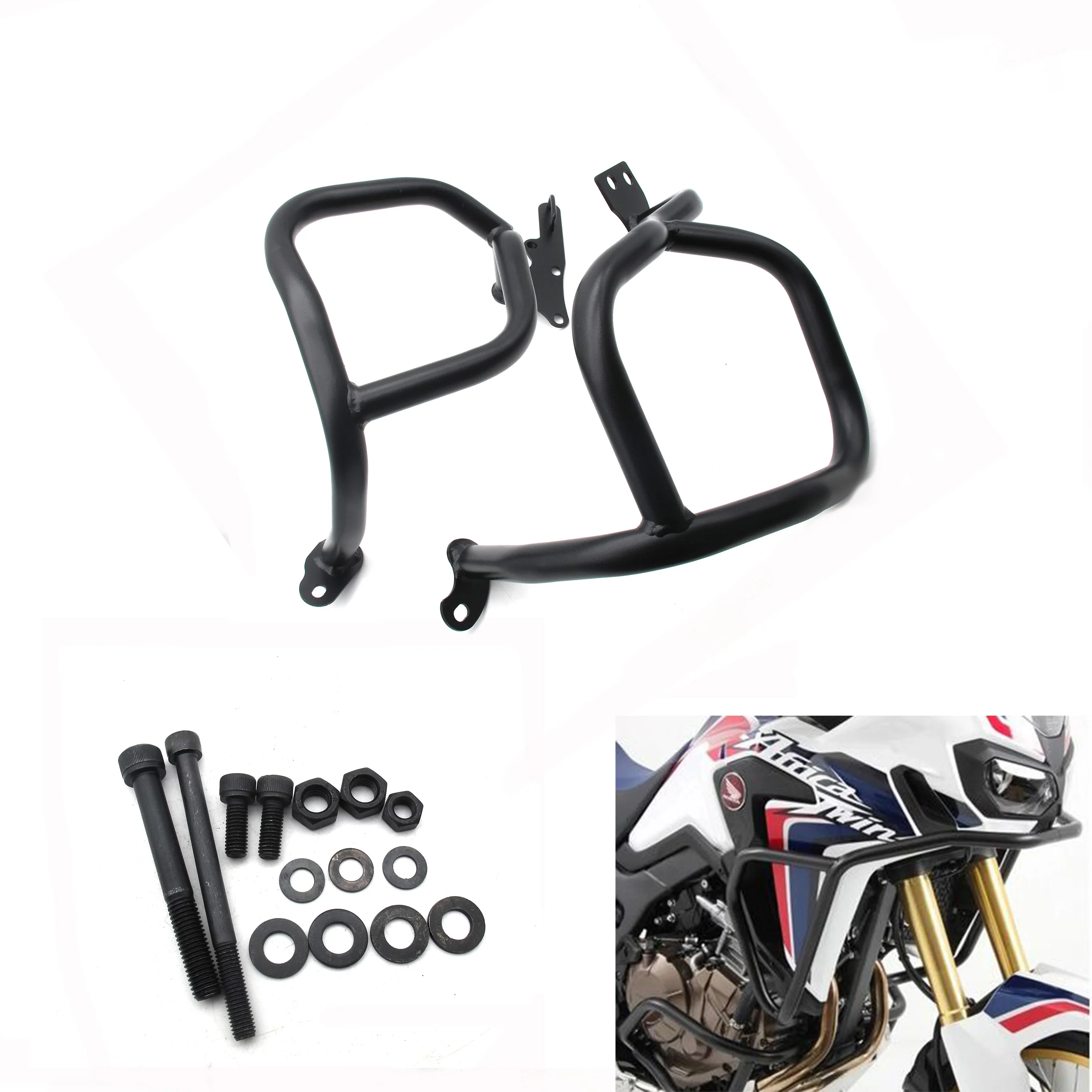 

For Honda CRF 1000L Africa Twin ABS CRF1000L 2016-2017 Motorcycle Upper & Lower Crash Bar Engine Guard Bumper Frame Protector