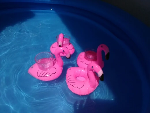 Summer Swimming Pool Floating Inflatable Flamingo Holder Water Drinks Cup Beach Mobile phone Cup Care Floating Row Inflatable Pool Floating Seat Inflatable Pool Float Swimming Pool Floats