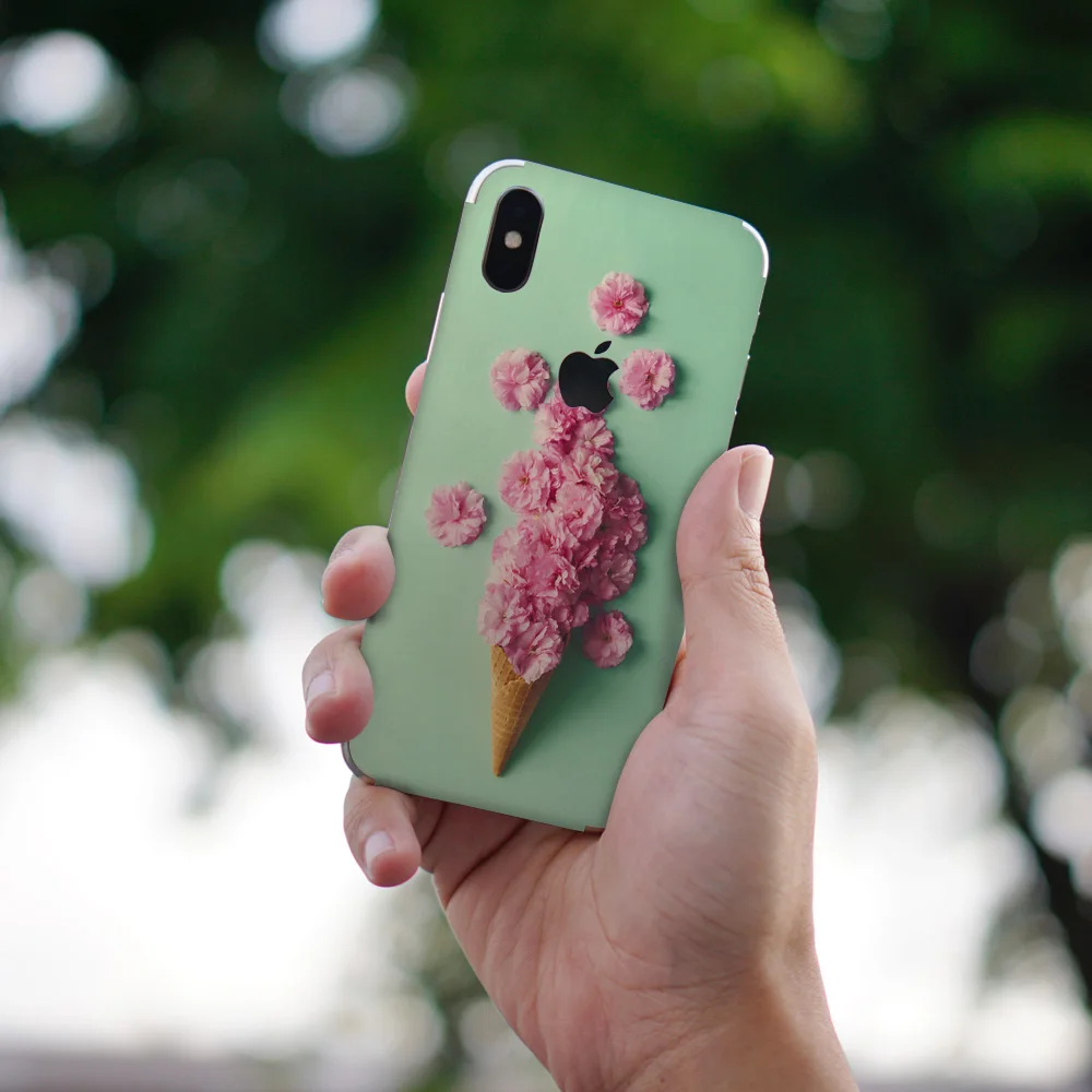

Flower ice cream green phone protection stickers apple sticker for iPhone8 XSmax DIY custom back cover protective film J29-3